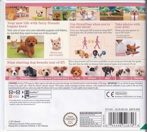 Nintendogs + Cats Toy Poodle and New Friends - Nintendo 3DS Spil - (A Grade) (Genbrug)